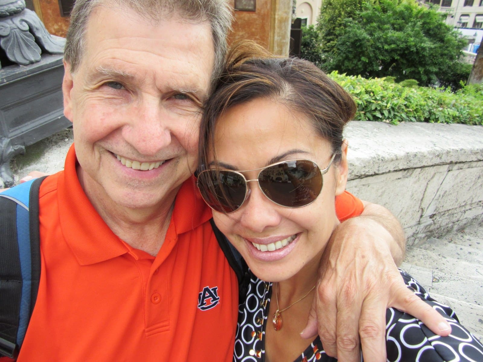 Susan Sly with her late friend Bruno in Rome