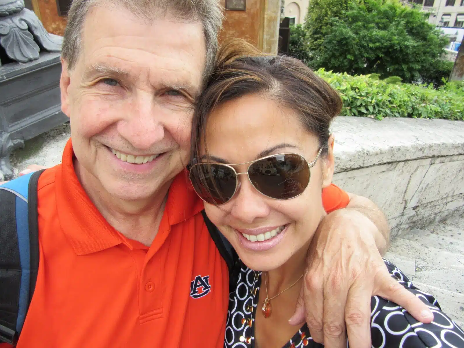Susan Sly with her late friend Bruno in Rome
